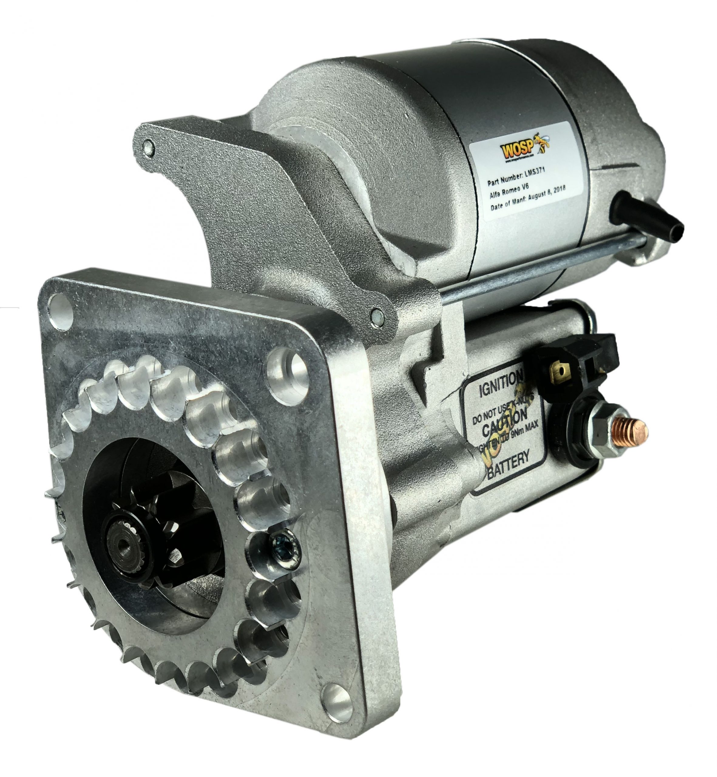 WOSP High Torque Starter Motor, Alfa Romeo V6 147 155 156 164 166 GT GTV Spider, 3 Bolt