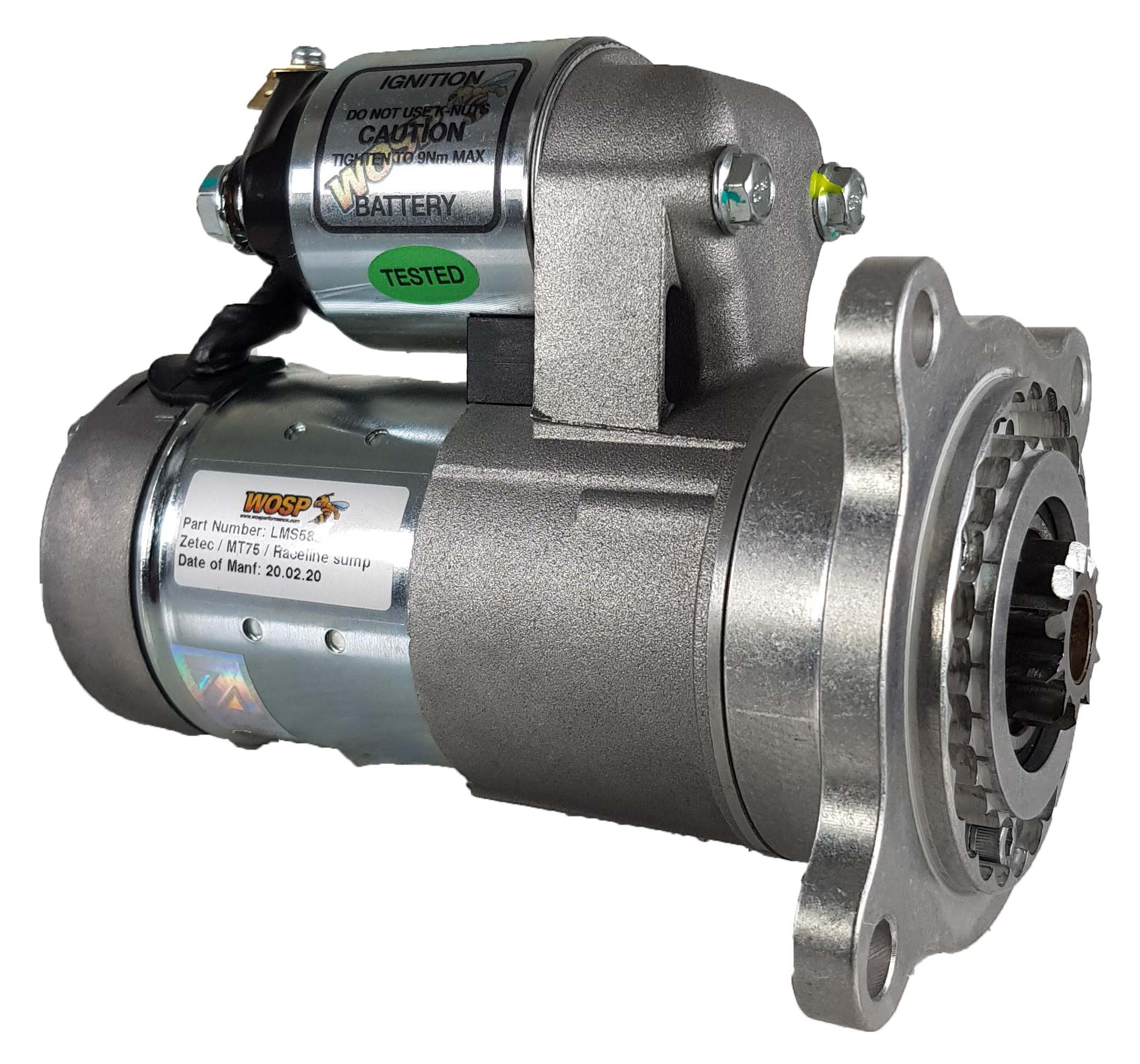 WOSP Raceline Sump Slimline Starter Motor, Ford CVH Zetec Cosworth MT75, Ginetta G40