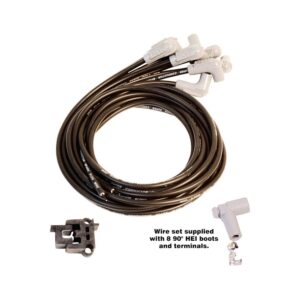 MSD Wire Set,SC,Black,8Cyl,90/90 Boots, Univ