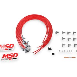 MSD Wire Set,SC,Red,8Cyl,90/90 Boots, Univ