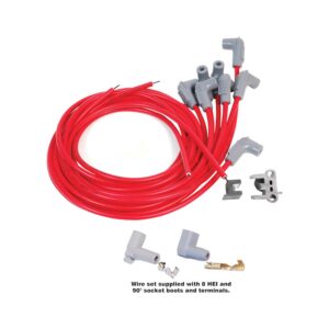 MSD Wire Set, SC 8 Cyl 90 Plug, Sock/HEI Cap