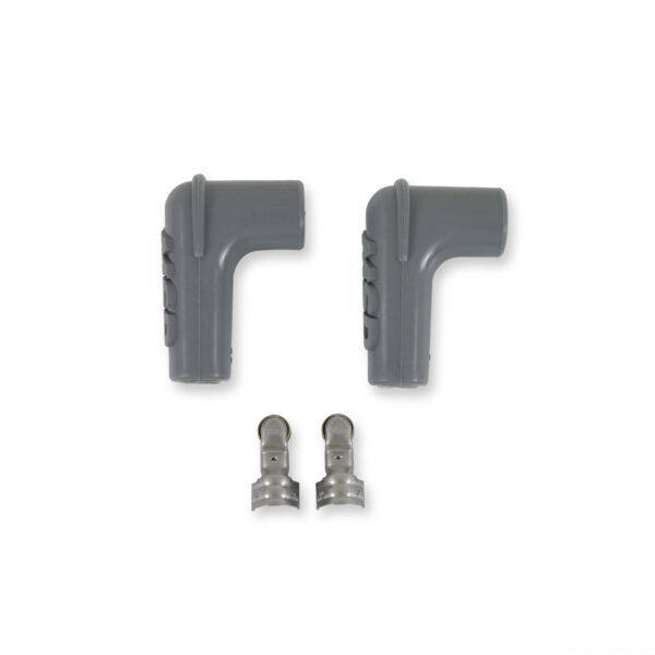 MSD 90° Silicone Spark Plug Boot & Terminal Kit, Grey, Pair - Image 5