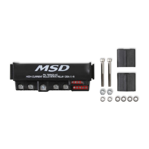 MSD 7-20V 140A High Current Solid State Relay Block, 4x 35 Amps, Black