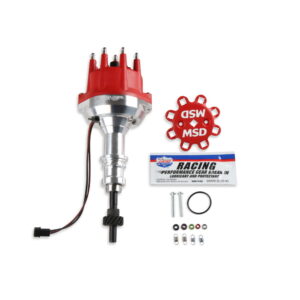 MSD Small Billet Alloy Distributor Cap with Steel Gear, Ford SBF V8 221 255 260 289 302 351