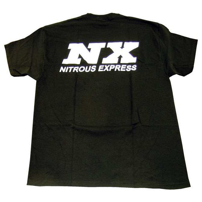NITROUS EXPRESS Black T-Shirt with White "NX" Logo, MEDIUM