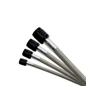NITROUS EXPRESS 3AN (18IN) Stainless Steel Braided Hose (Black Ends)