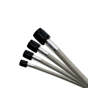 NITROUS EXPRESS 4AN (18IN) Stainless Steel Braided Hose (Black Ends)