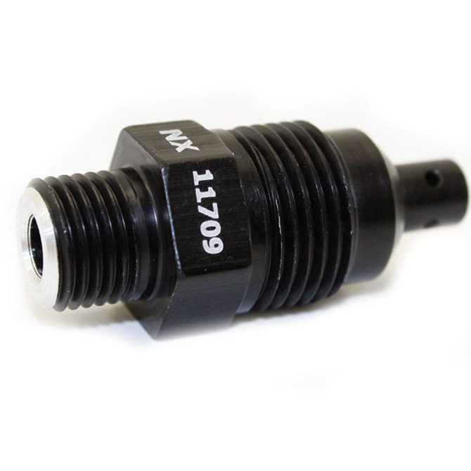 Nitrous Express 11709 NHRA safety blow-off fitting for nitrous oxide bottles with female threads.