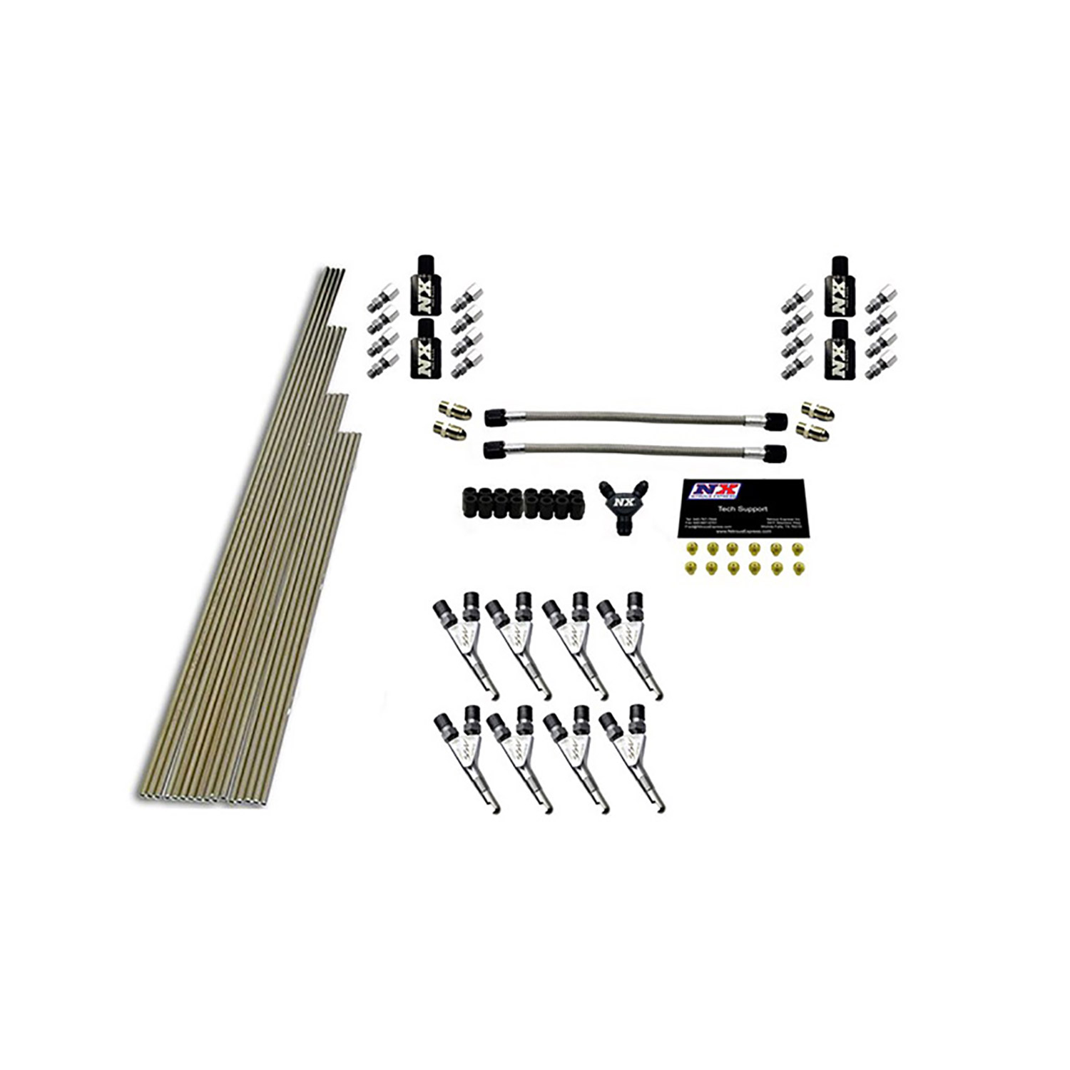 NITROUS EXPRESS 8-Cyl SSV/Std Plumbing Kit W/O Solenoids W/ 300HP Jets (Incl. All Necess. Hard.)