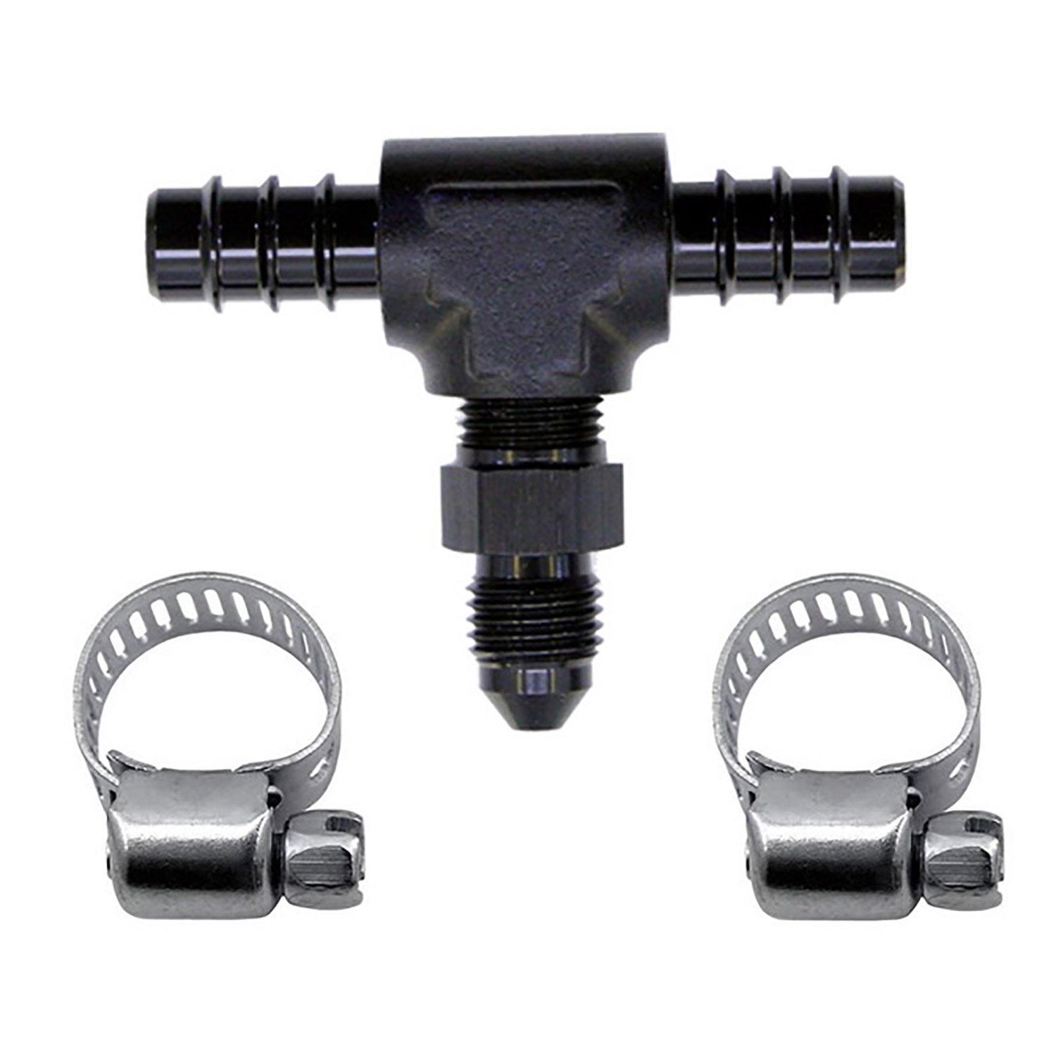 NITROUS EXPRESS 5/16 Fuel T, 5/16 Hose Barb To 4AN Male