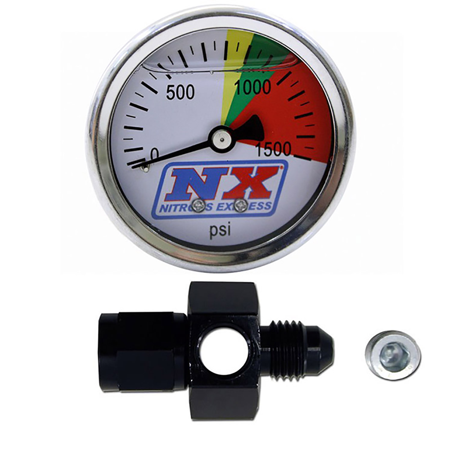 NITROUS EXPRESS N2O Flo-Thru Pressure Gauge (0-1500 PSI) 4An