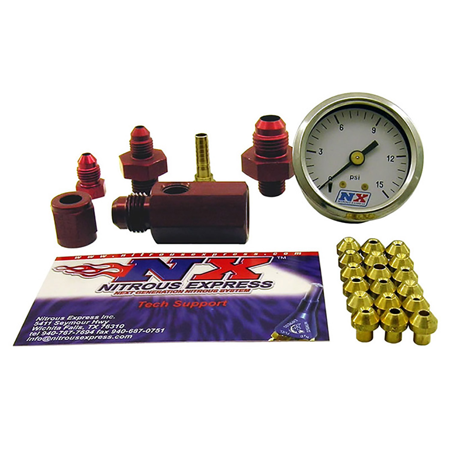 NITROUS EXPRESS Master Flo-Check (Checks Flowing Fuel Pressures, Gauge Incl)