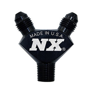 NITROUS EXPRESS 1/8NPT X 3AN X 3AN Billet Pure-Flo Y Fitting (Black)