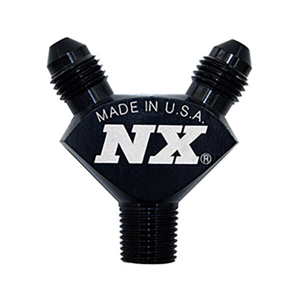 NITROUS EXPRESS 1/8NPT X 3AN X 3AN Billet Pure-Flo Y Fitting (Black)