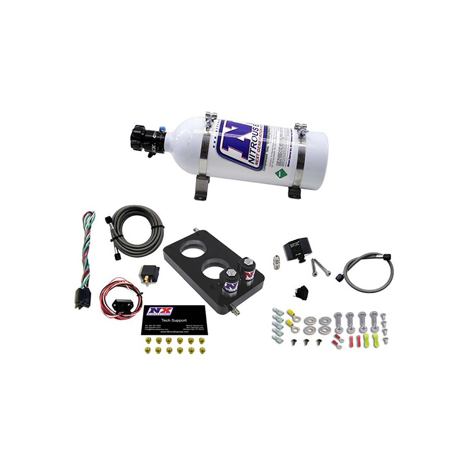 NITROUS EXPRESS 4.6L 3 Valve Plate System (50-150HP) 200-300HP Jetting Available 5lb Bottle