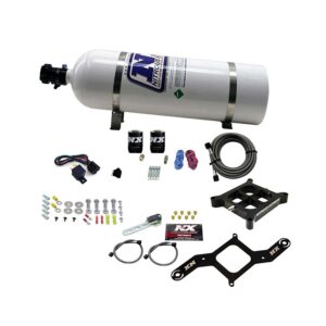 NITROUS EXPRESS 4150 Single Entry Billet Crossbar Plate System, (50-300HP) W/ 15lb Bottle