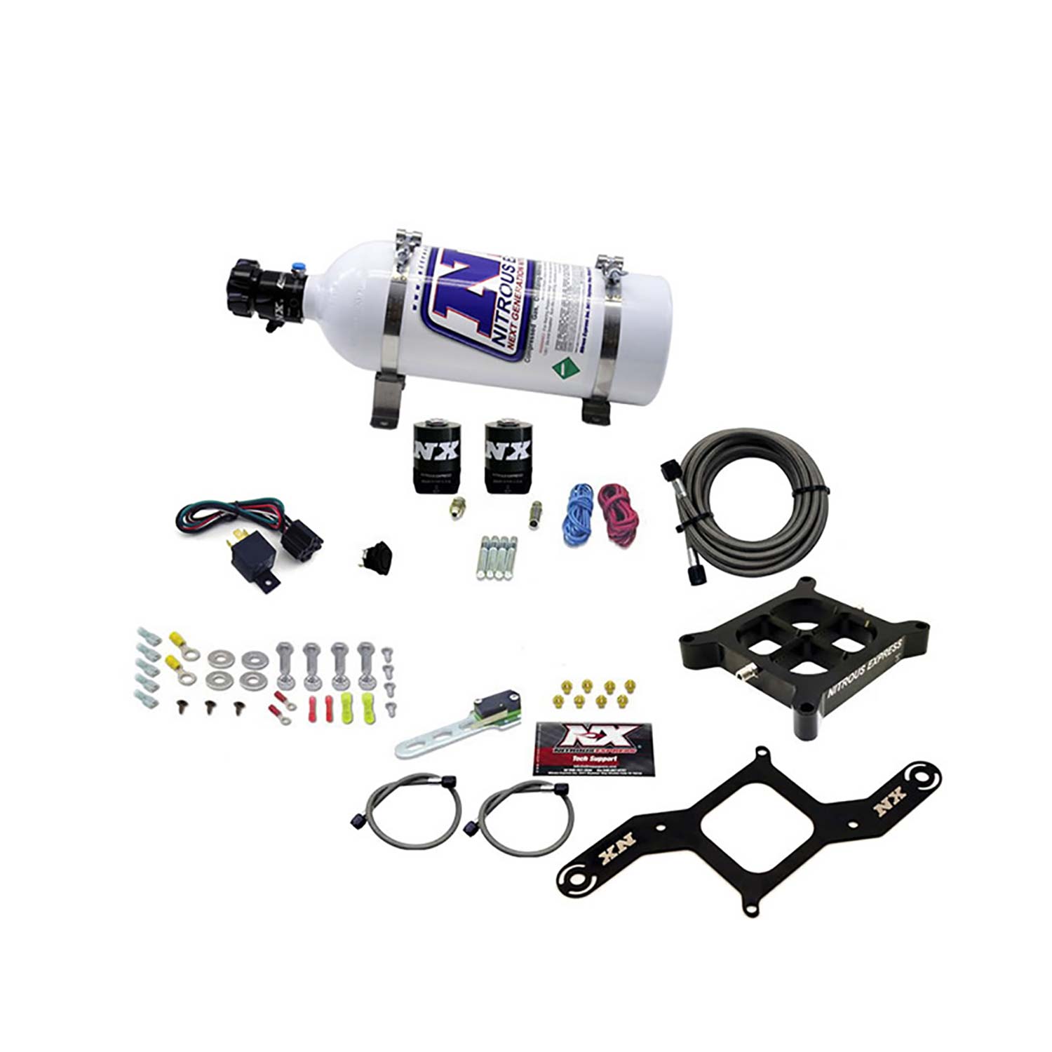 NITROUS EXPRESS 4150 Single Entry Crossbar Plate System, Pro Power(100-500HP) W/5lb Bottle