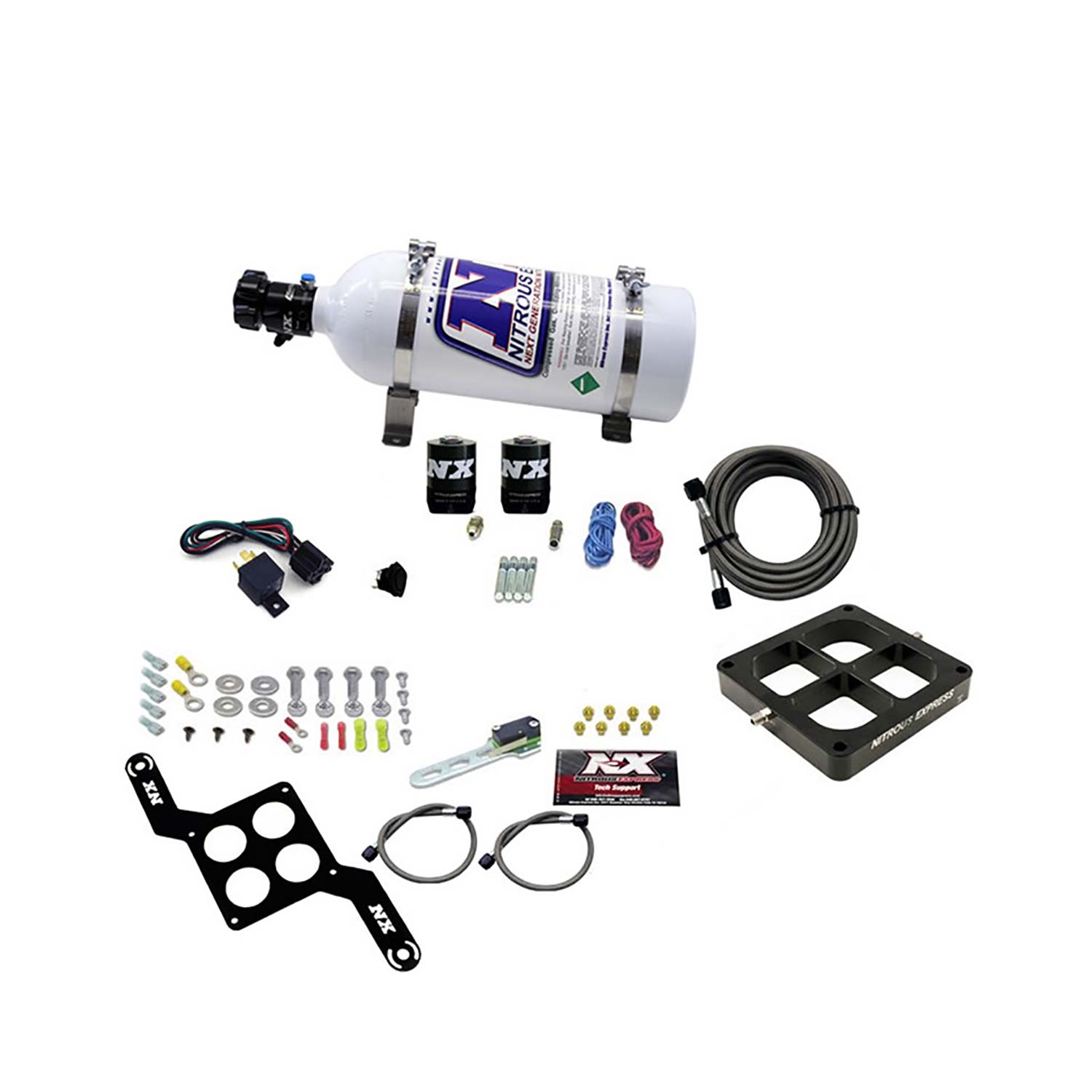 NITROUS EXPRESS Dominator Single Entry Billet Crossbar, Pro Power, (100-500HP) W/ 5lb Bottle