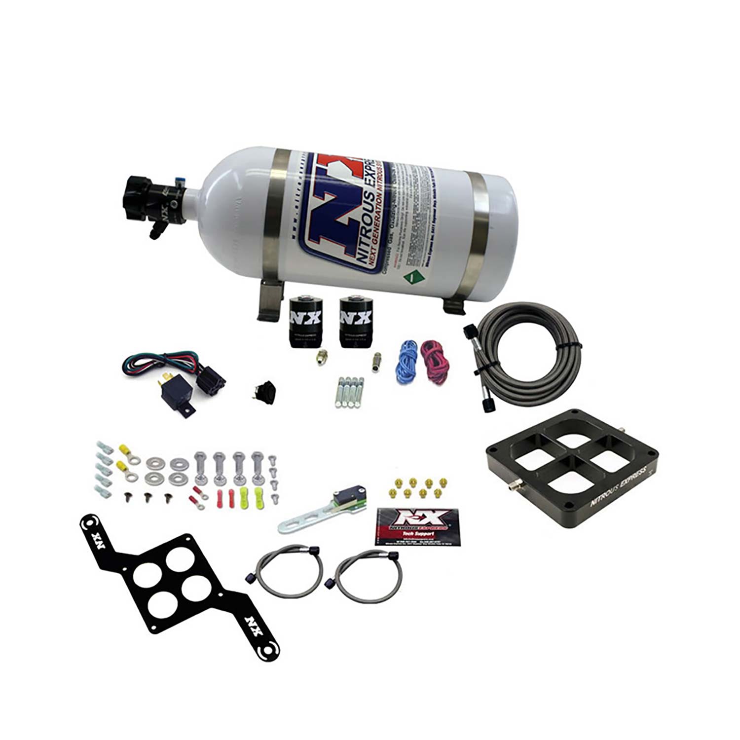 NITROUS EXPRESS Dominator Single Entry Billet Crossbar, Pro Power, (100-500HP) W/ 10lb Bottle