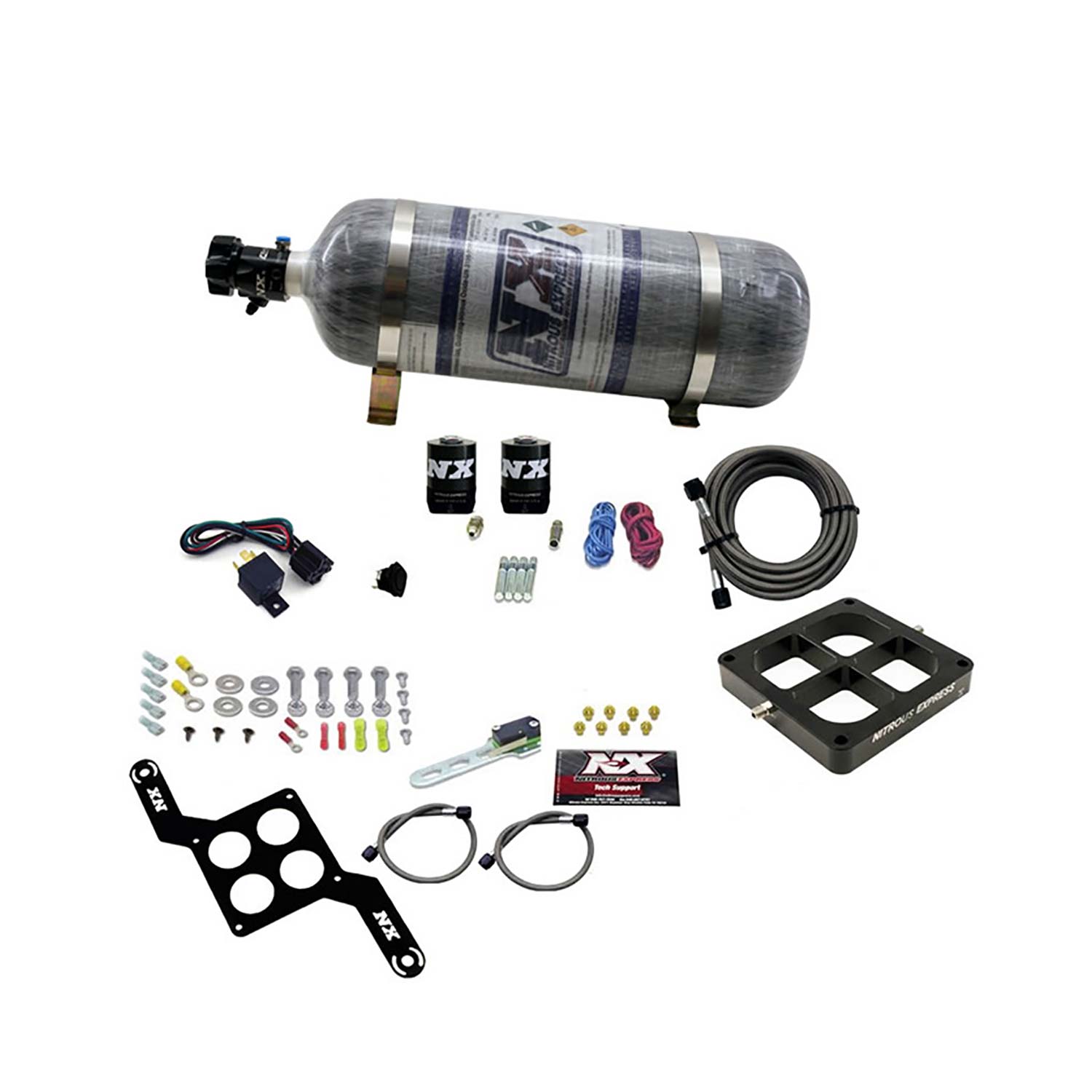 NITROUS EXPRESS Dominator Single Entry Billet Crossbar, Pro Power (100-500HP) W/Composite Bottle