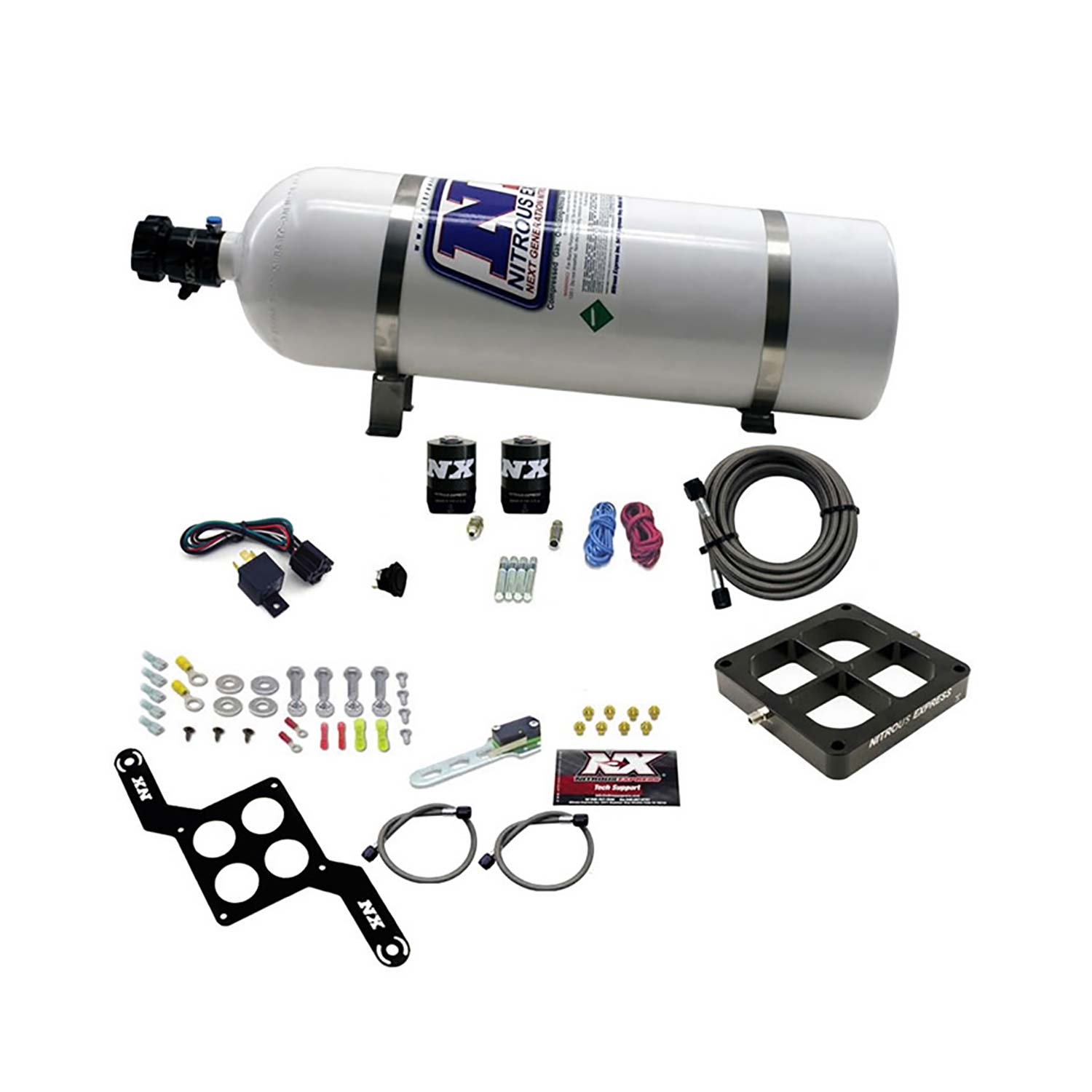 NITROUS EXPRESS Dominator Single Entry Billet Crossbar, Pro Power, (100-500HP) W/15lbbottle