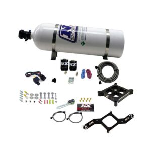 NITROUS EXPRESS 4150 Single Entry Crossbar Plate System, Rnc (250-750HP) W/15lb Bottle