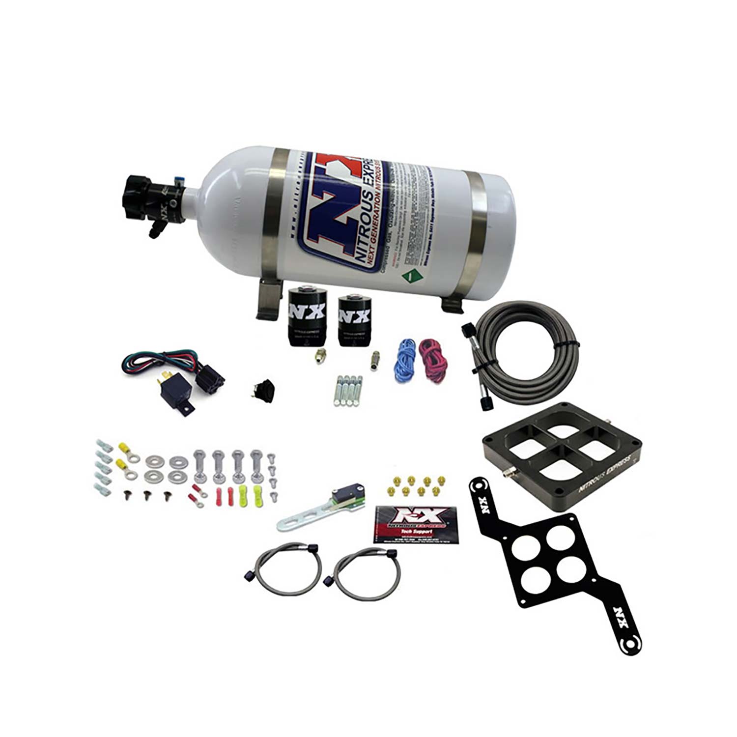 NITROUS EXPRESS Dominator Single Entry Billet Crossbar, Rnc (250-750HP) W/ 10lb Bottle