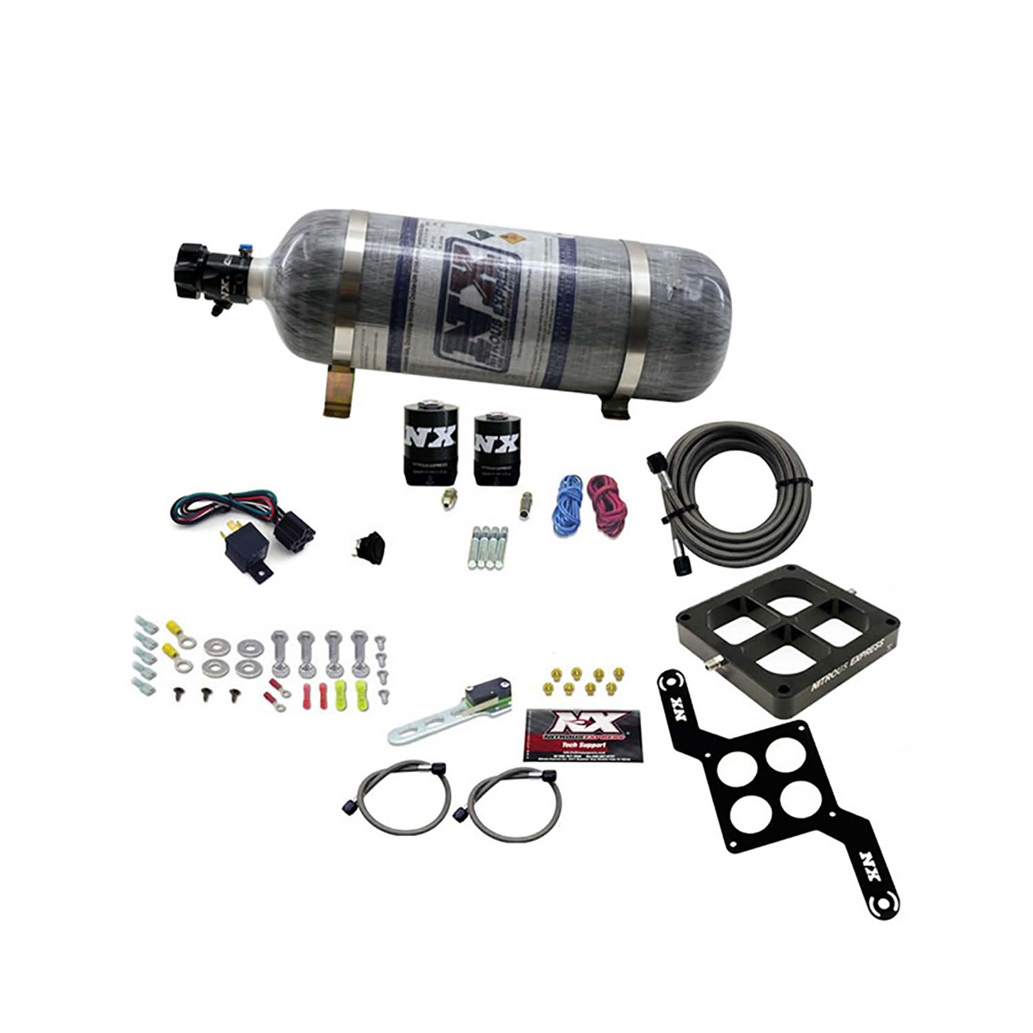 NITROUS EXPRESS Dominator Single Entry Billet Crossbar, Rnc (250-750HP) W/Composite Bottle