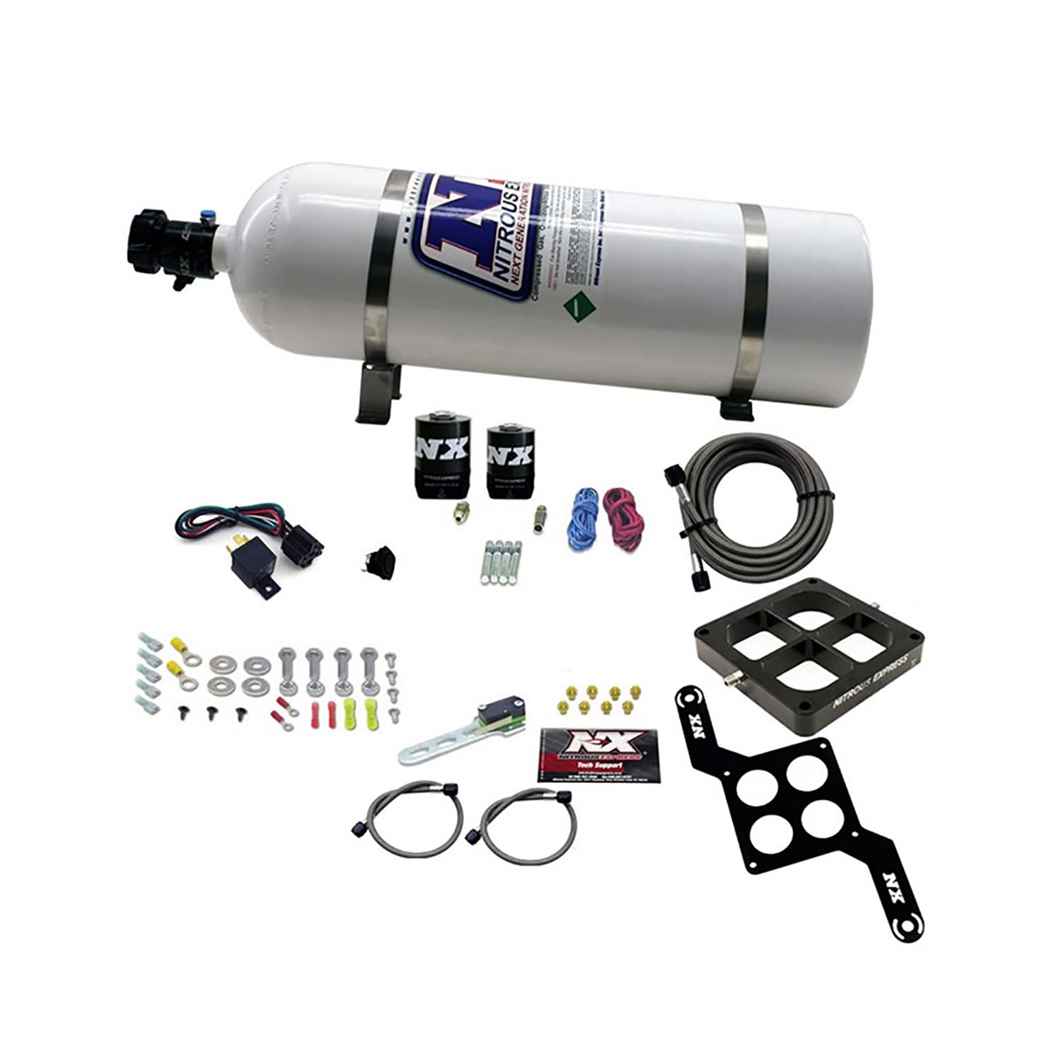 NITROUS EXPRESS Dominator Single Entry Billet Crossbar, Rnc (250-750HP) W/15lbbottle
