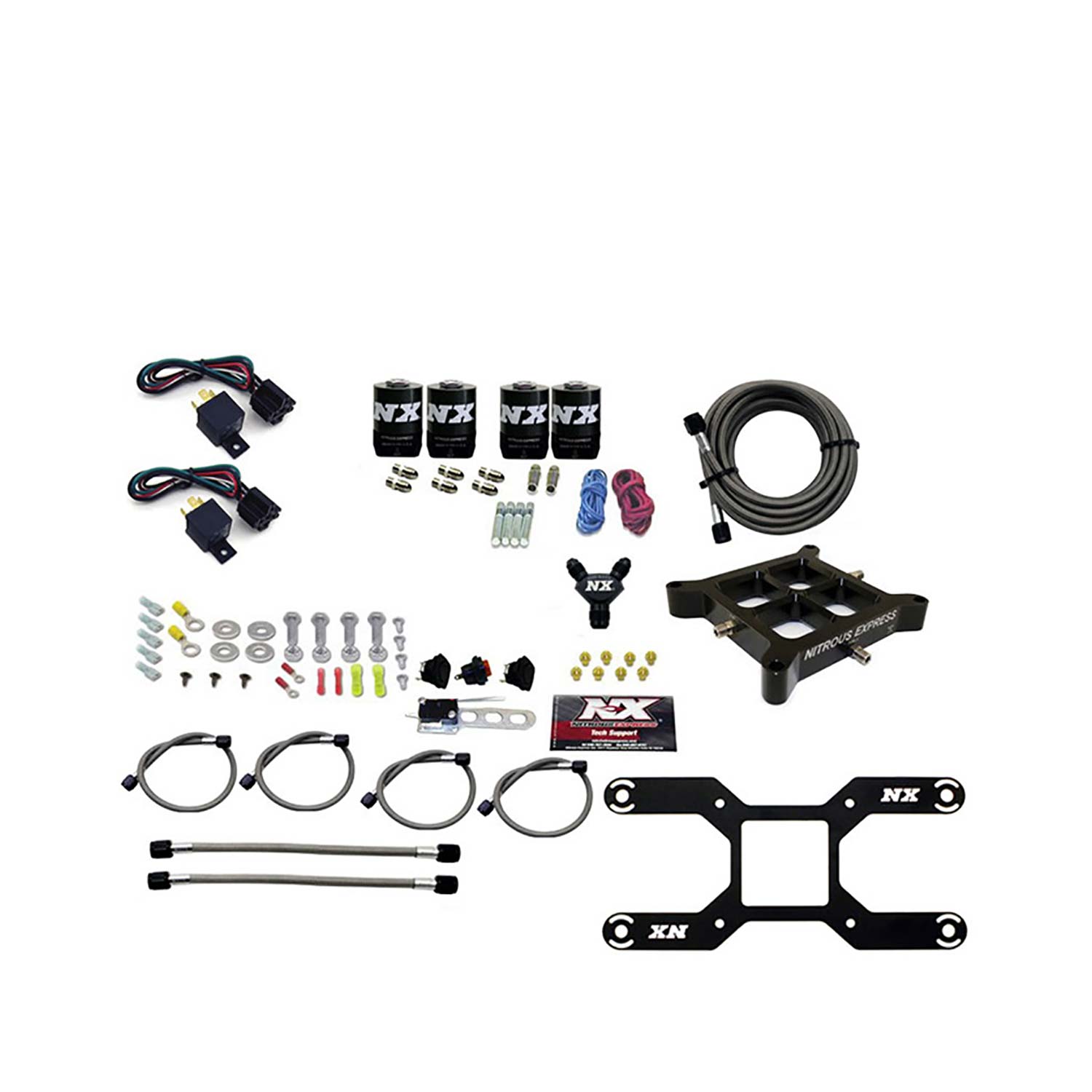 NITROUS EXPRESS 4150 Dual Stage Billet Crossbar, (50-300 & 100-500HP) Less Bottle