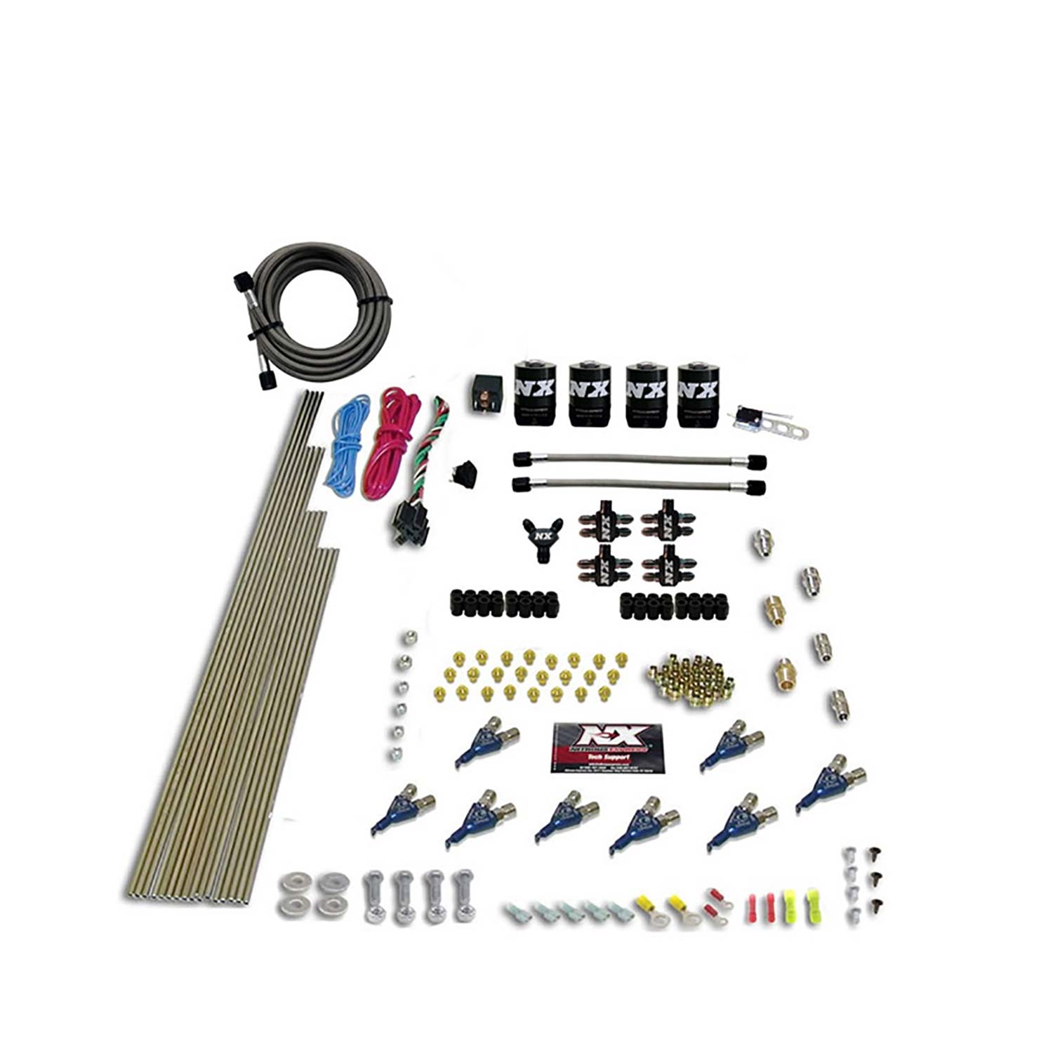 NITROUS EXPRESS 8 Cyl Piranha Direct Port, 4 Solenoids, With No Bottle (200-500HP Jetting)