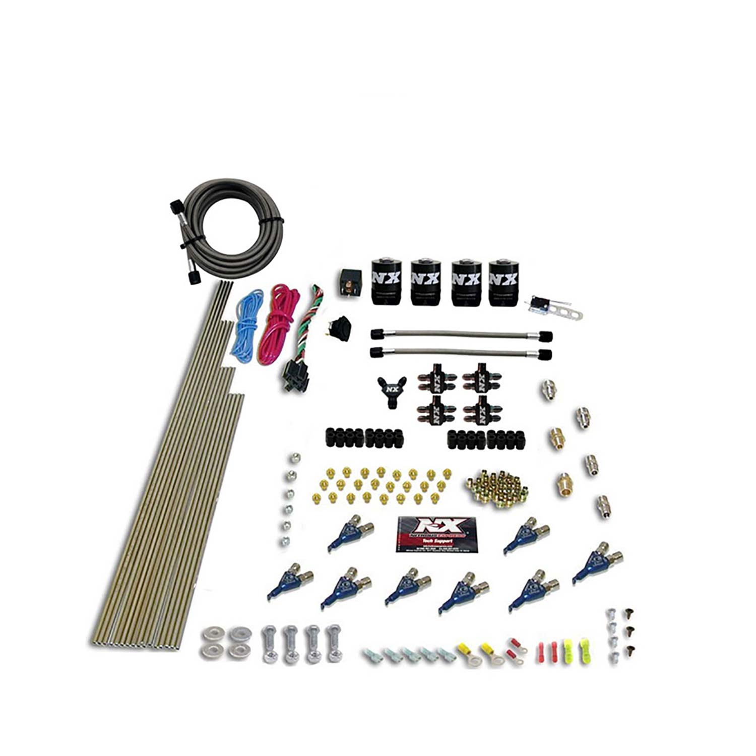 NITROUS EXPRESS 8 Cyl Piranha Direct Port, 4 Solenoids, With No Bottle (200-500HP EFI Jets)