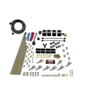 NITROUS EXPRESS Std Nozzle System (200-500HP) Gas W/ Dist. Block & 4 Solenoids Less Bottle