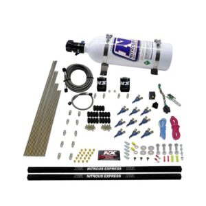 NITROUS EXPRESS 10-Cyl Piranha Nozzle Direct Port System W/ 5lb Bottle (250-500HP)