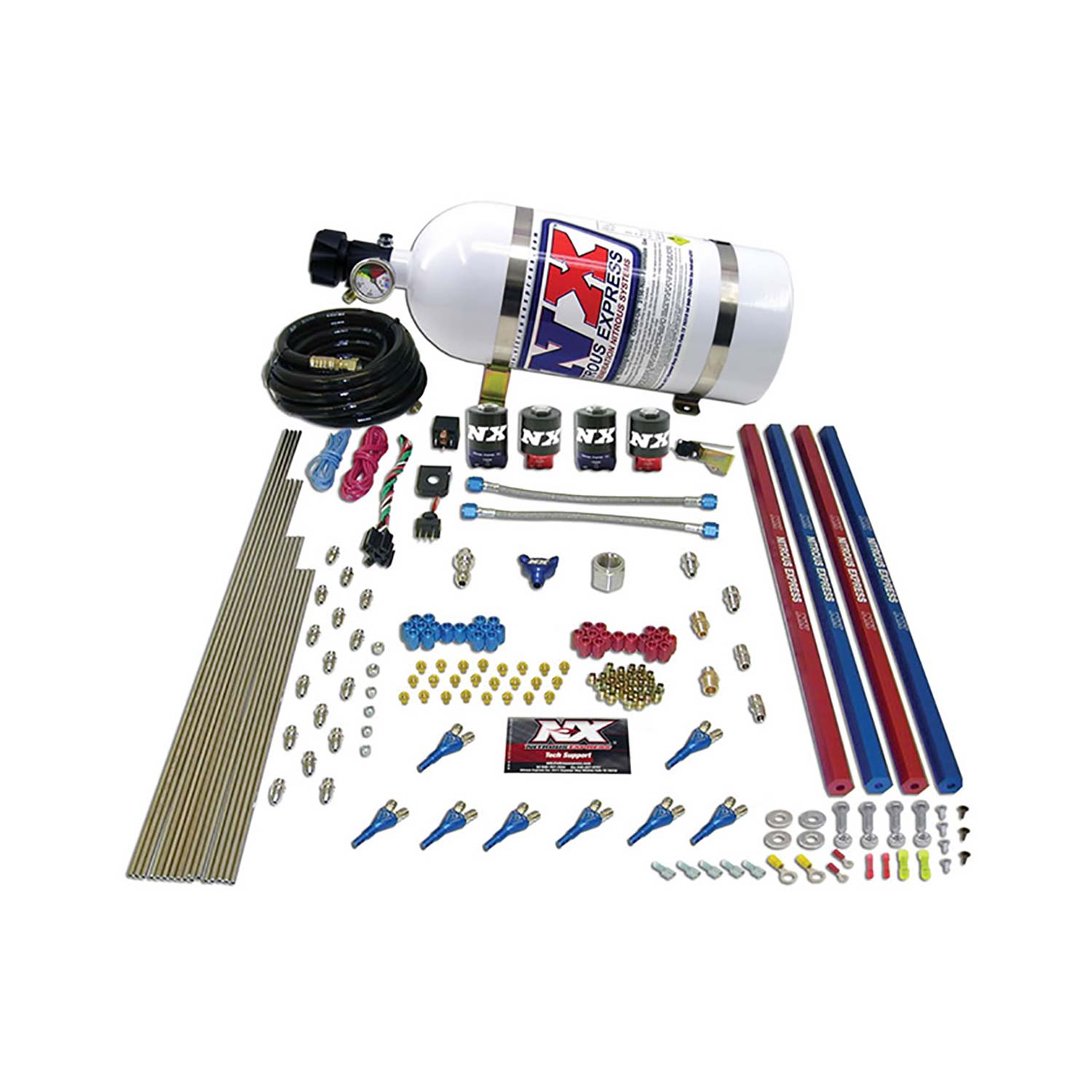 NITROUS EXPRESS Shark/Gas (200,300,400,500,600HP) 2 Solenoid System With Composite Bottle