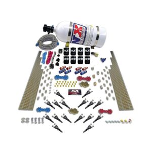 NITROUS EXPRESS Shark Dual Stg /Gas 16 Nzls (200-1200HP) 8 Solenoids With 10lb Bottle