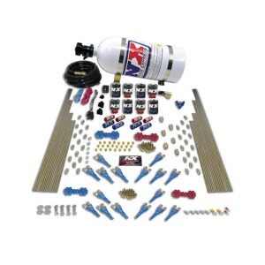 NITROUS EXPRESS Shark Dual Stg /Gas 16 Nzls (200-1200HP) 8 Solenoids With 15lb Bottle