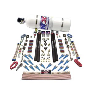 NITROUS EXPRESS Shark Dual Stg/Gas/Rails 16 Nzls (200-1200HP) W/ Composite Bottle