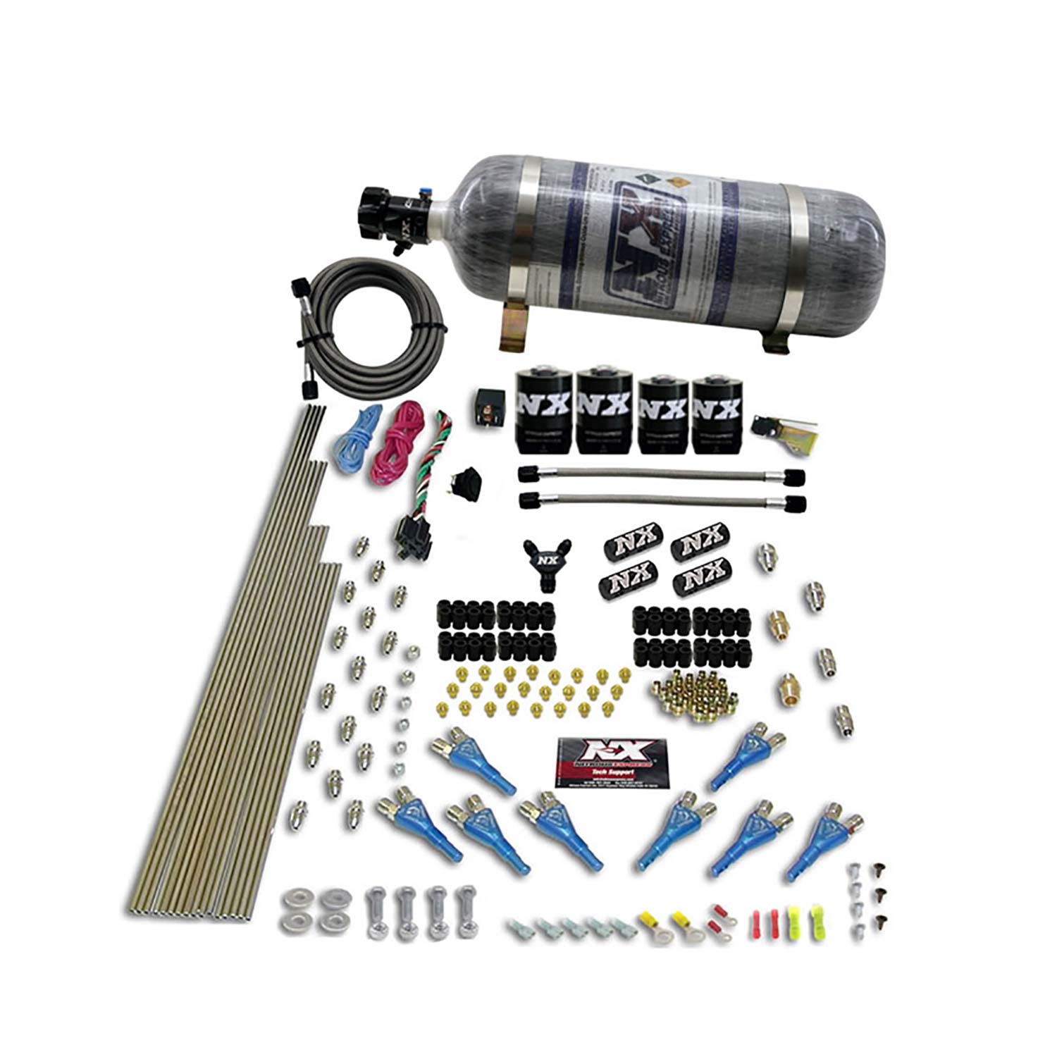 NITROUS EXPRESS 8 Cyl Shark Direct Port, 4 Solenoids, With Composite Bottle (200-600HP Jetting)