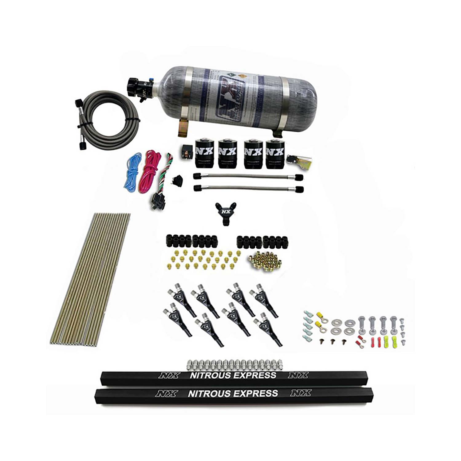 NITROUS EXPRESS Pro-Shk/Gas (200,300,400,500,600HP) W/ Rails And Composite Bottle