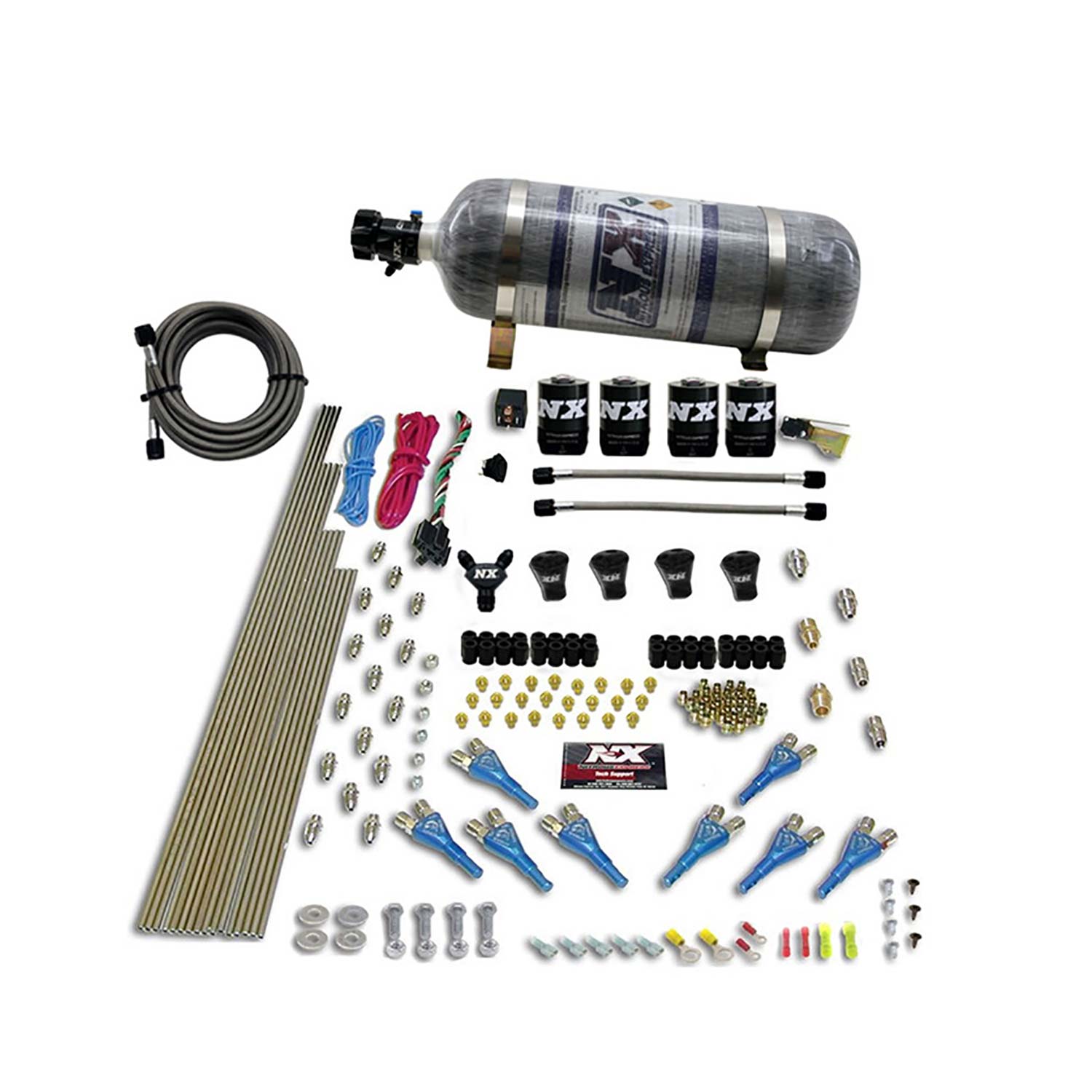 NITROUS EXPRESS Pro-Shk/Gas (200,300,400,500,600HP) 4 Solenoids With Composite Bottle
