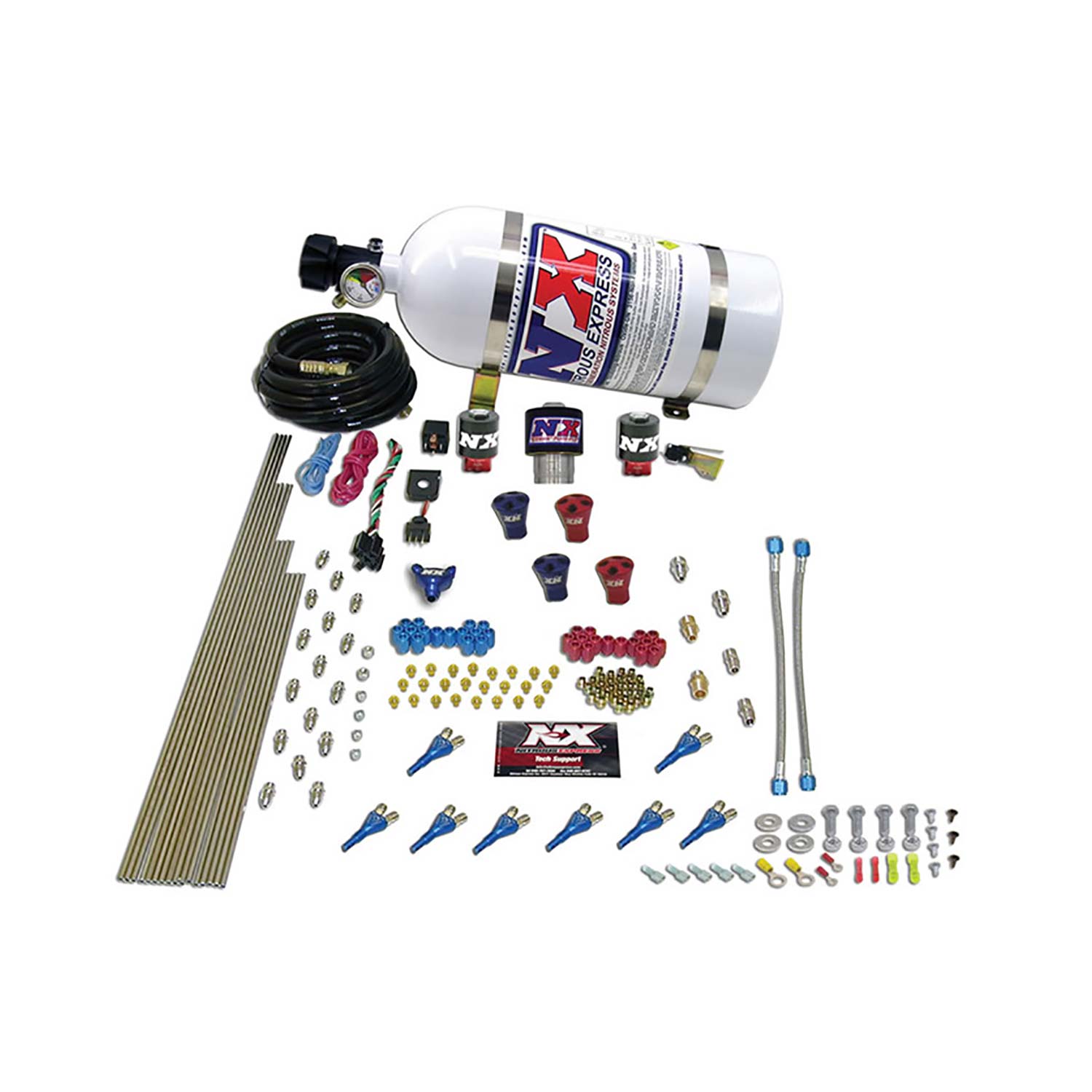 NITROUS EXPRESS Pro-Shk/Gas (200,300,400,500,600HP) 2 Fuel, 1 Supershark Solenoid W/ 15lb Bottle