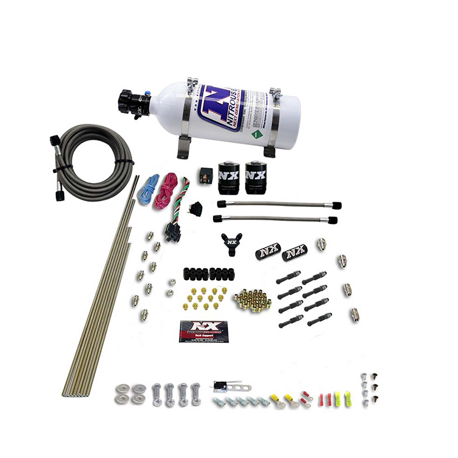 NITROUS EXPRESS 8 Cyl Dry Direct Port, 2 Solenoids, With 5lb Bottle (200-600HP Jetting)