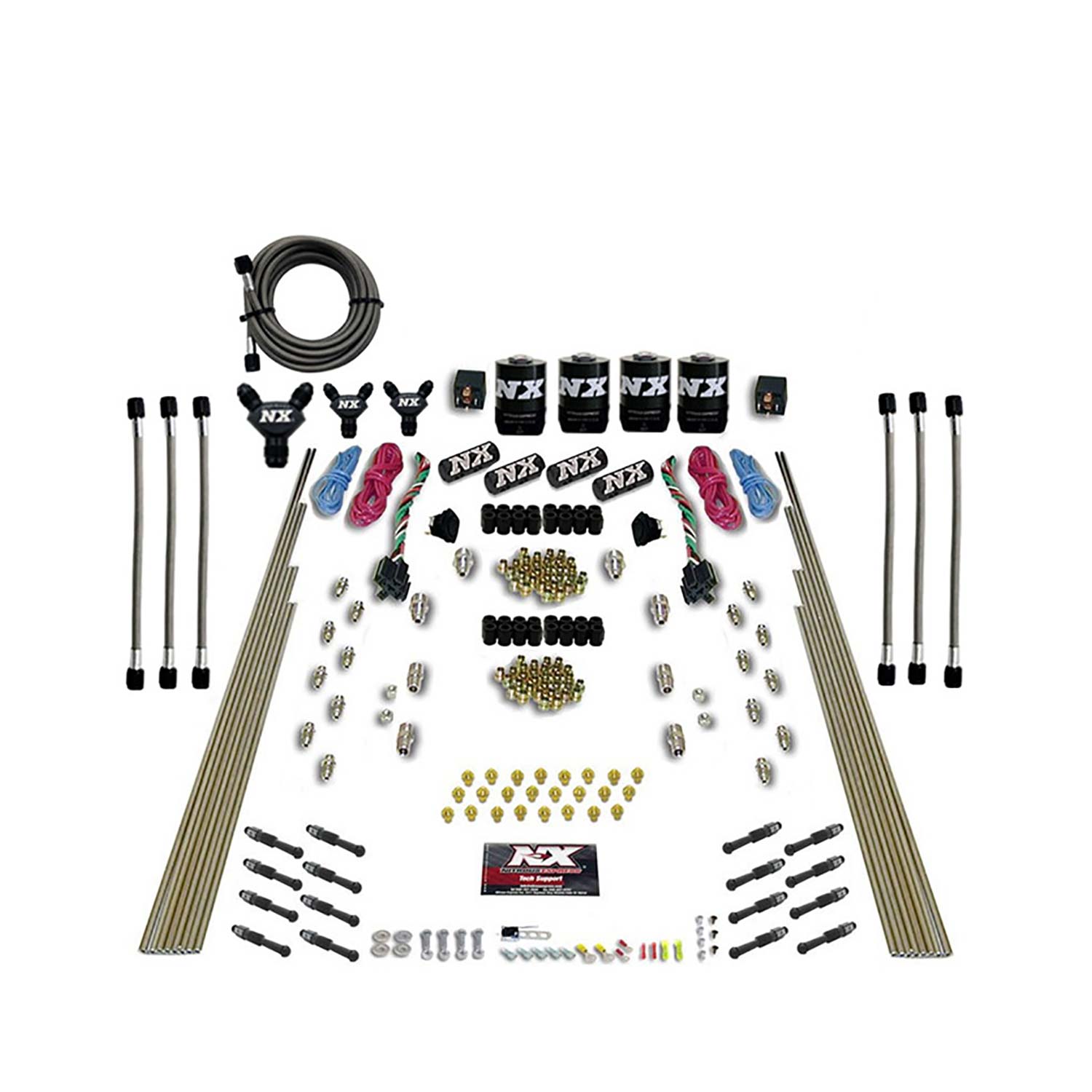 NITROUS EXPRESS 8 Cyl Dry Direct Port, Dual Stage, 4 Solenoids, Without Bottle (200-600HP)