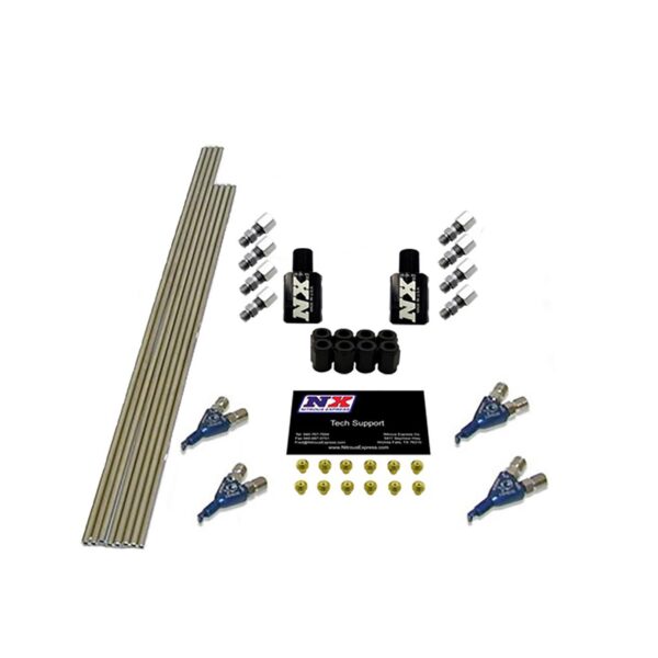 NITROUS EXPRESS NOS Injection System Kit - 4 Cyl Piranha Conversion For Converting Single Nozzle Efi Sys To Direct Port.