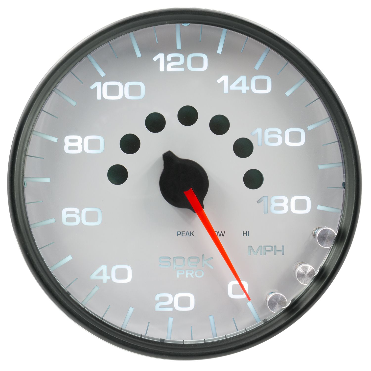 AUTOMETER Speedometer Gauge 5", 180MPH, Elec. Programmable, White/Black, Spek-Pro
