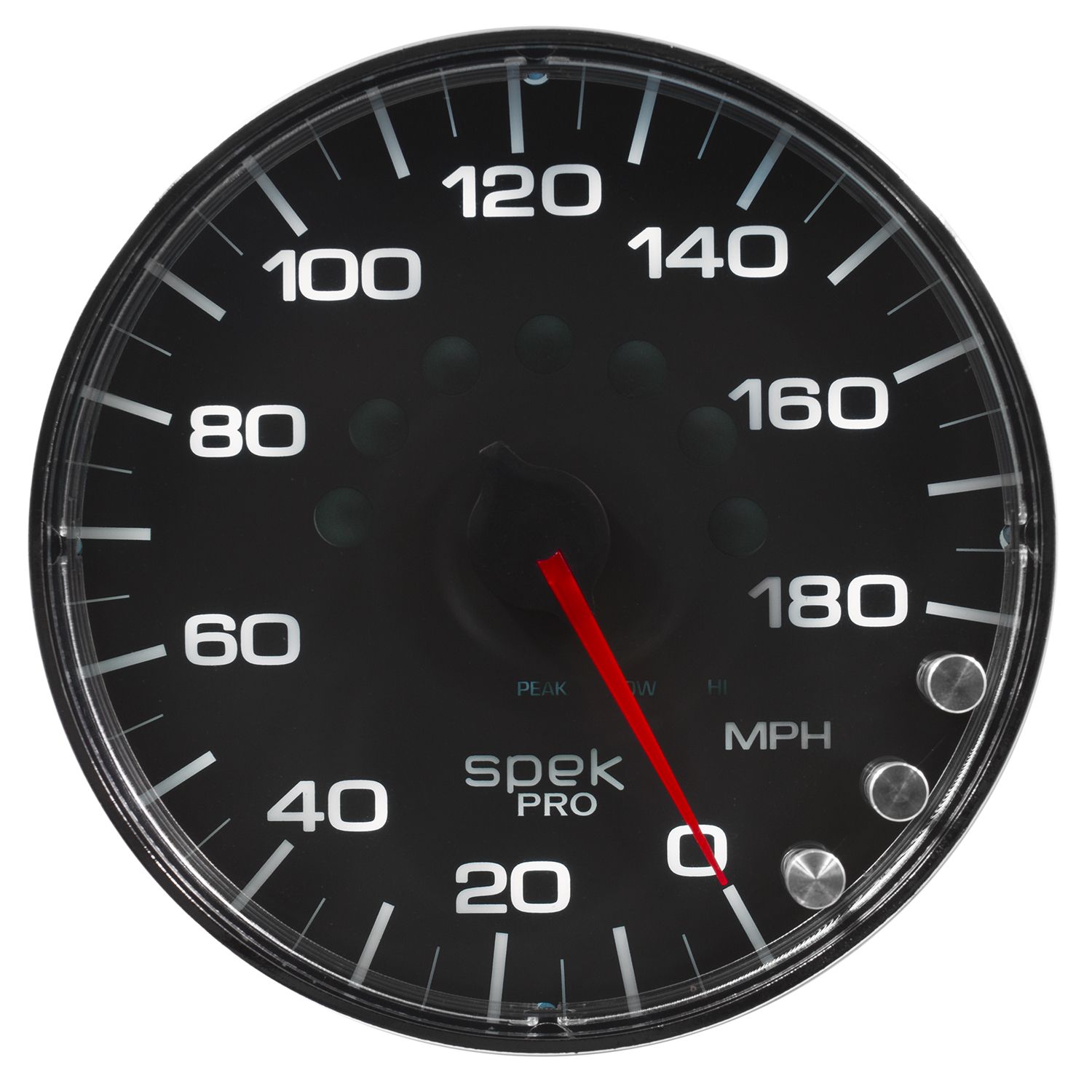 AUTOMETER Speedometer Gauge 5", 180MPH, Elec. Programmable, Black/Chrome, Spek-Pro