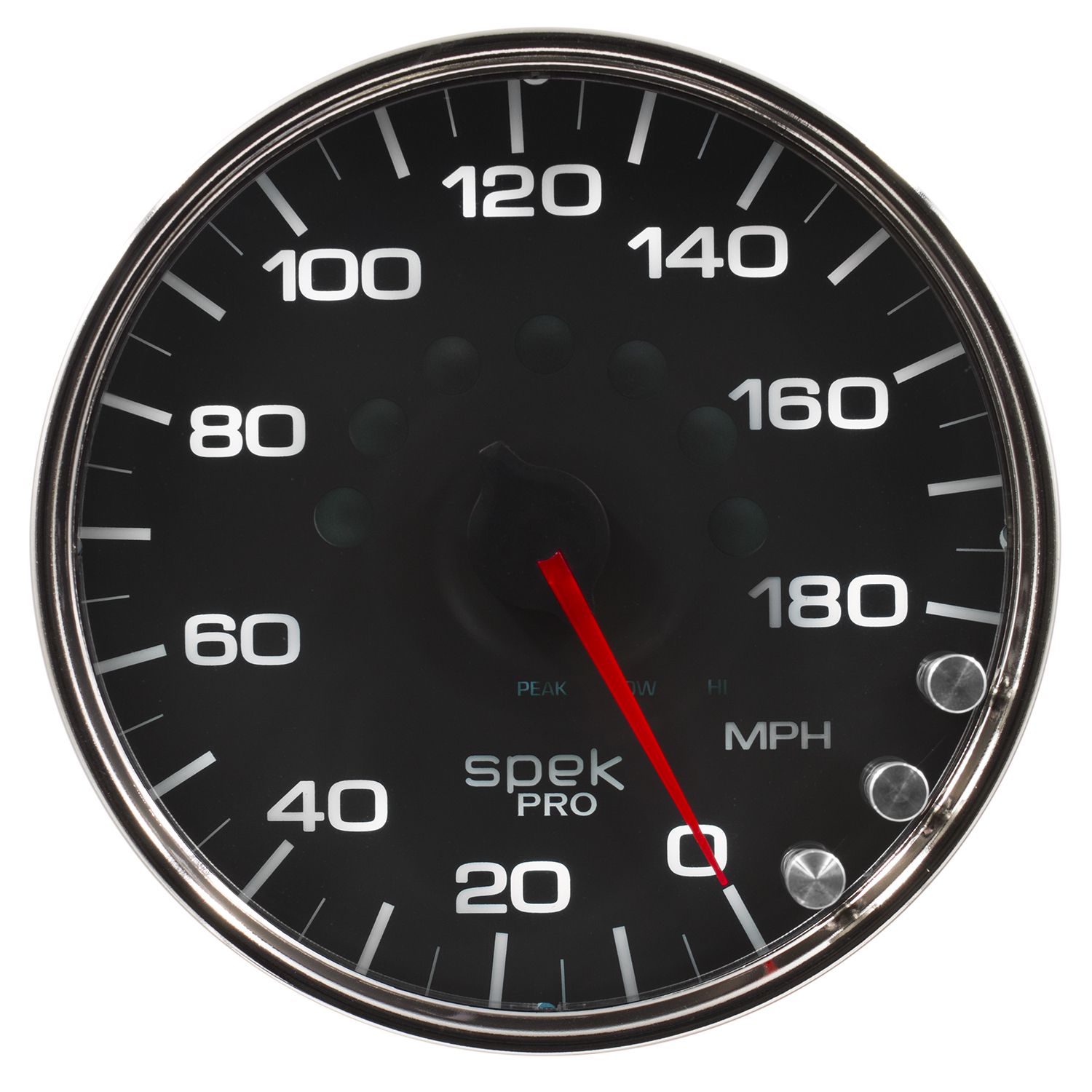AUTOMETER Speedometer Gauge 5", 180MPH, Elec. Programmable, Black/Chrome, Spek-Pro