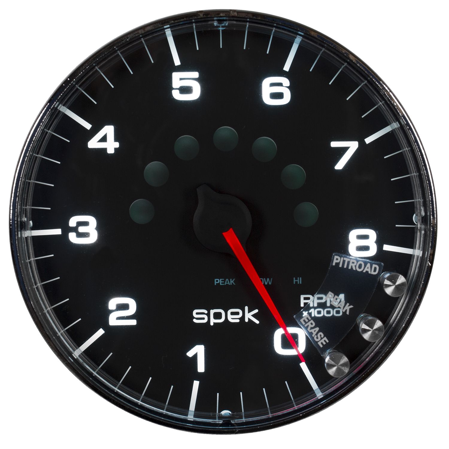 AUTOMETER Tachometer Gauge 5", 8K RPM, W/Shift Light & Peak Mem, Black/Chrome, Spek-Pro