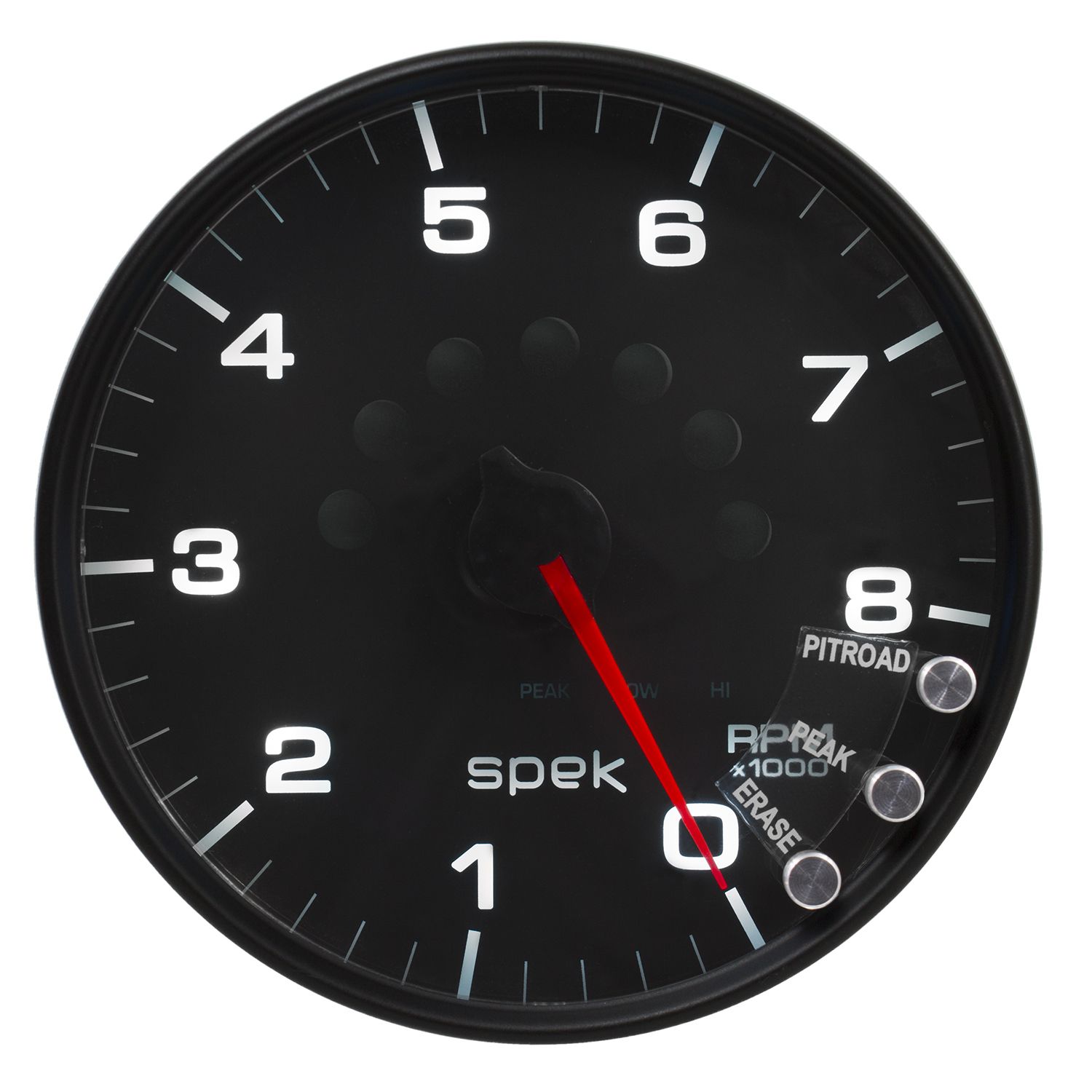 AUTOMETER Tachometer Gauge 5", 8K RPM, W/Shift Light & Peak Mem, Black/Black, Spek-Pro